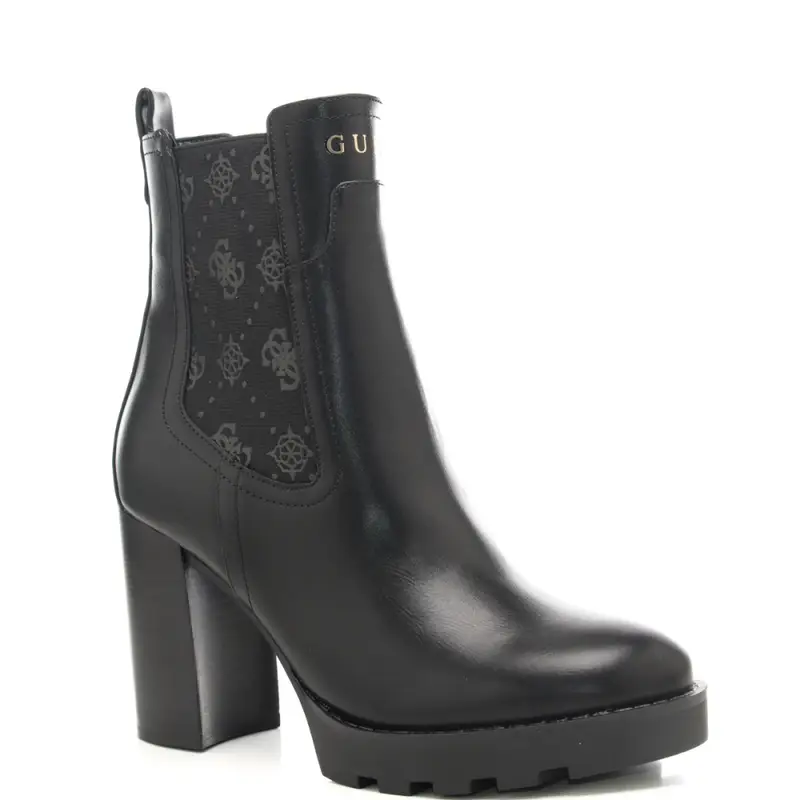 stivaletti alti con fasce elastiche laterali stampa peony e logo 4g in rilievo neri miniatura 2