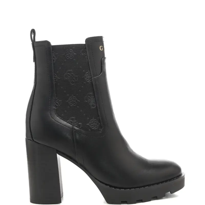 stivaletti alti con fasce elastiche laterali stampa peony e logo 4g in rilievo neri