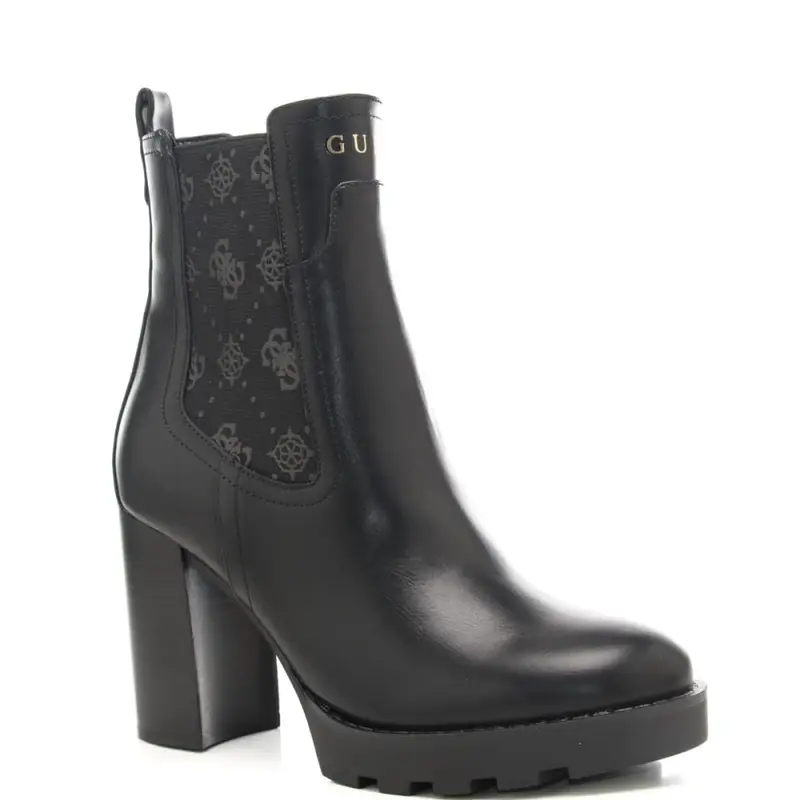 stivaletti alti con fasce elastiche laterali stampa peony e logo 4g in rilievo neri miniatura 2