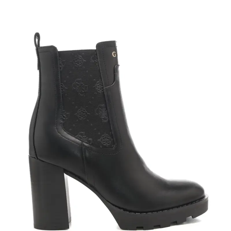 stivaletti alti con fasce elastiche laterali stampa peony e logo 4g in rilievo neri