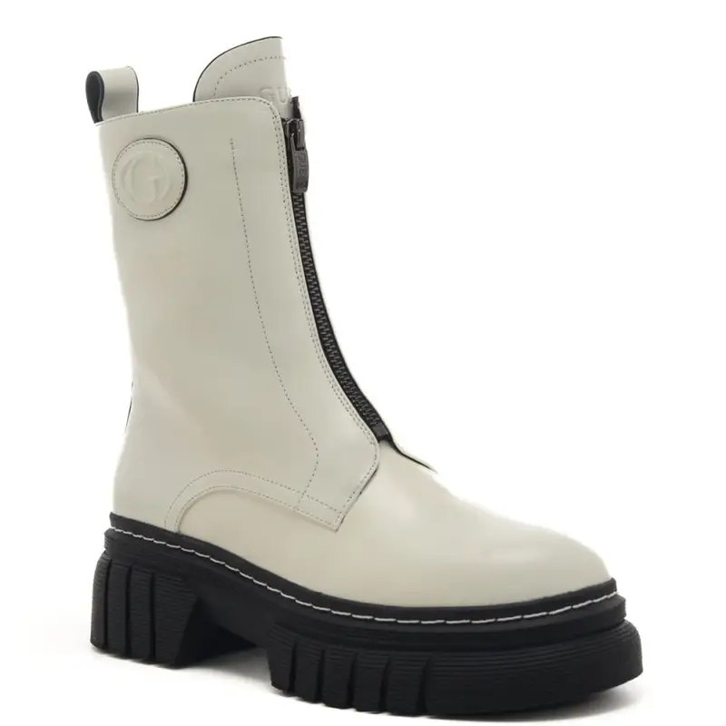 Guess stivaletti combat da donna con chiusura con zip bianco white miniatura 2