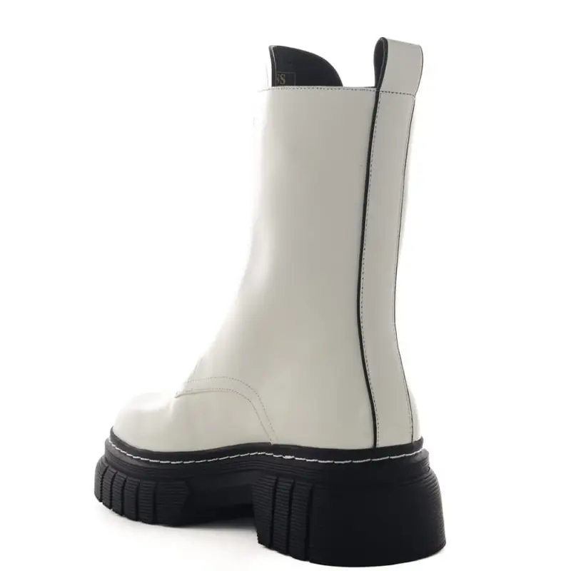 Guess stivaletti combat da donna con chiusura con zip bianco white miniatura 3