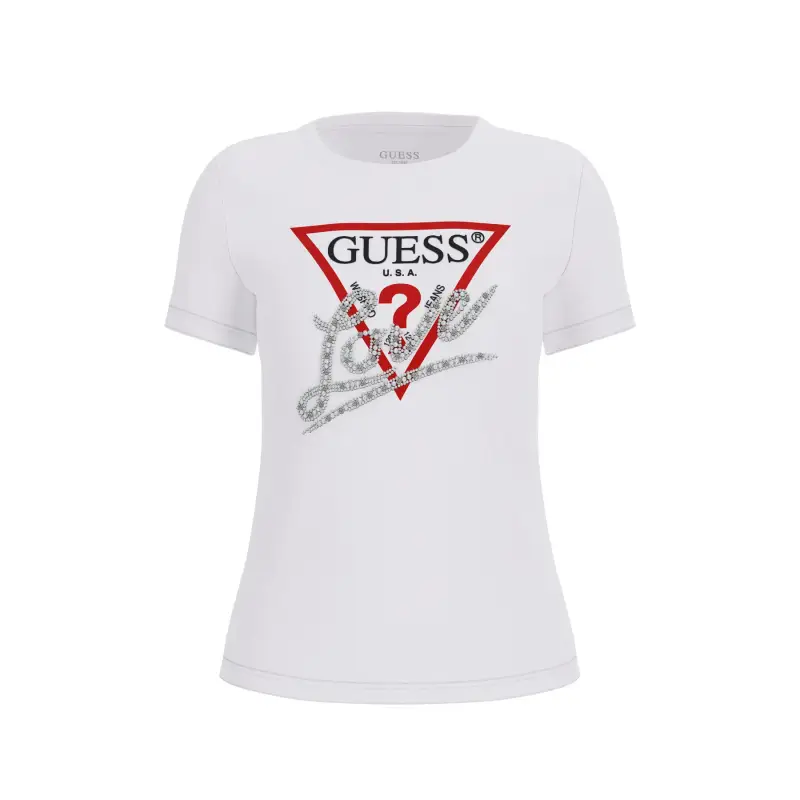 T-shirt da donna Guess Pearls Love Triangle