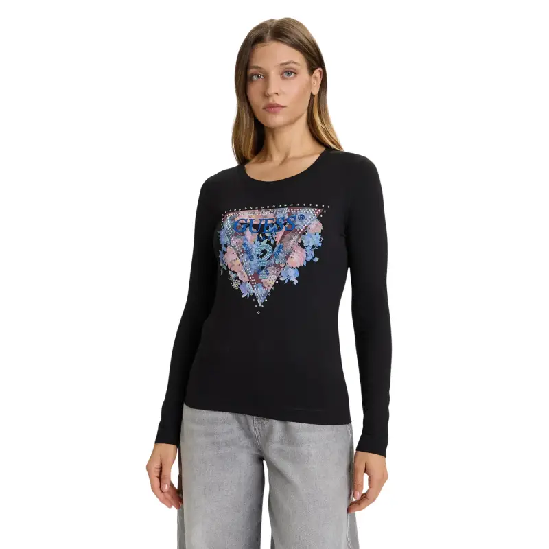T-shirt da donna Guess Peony Triangle