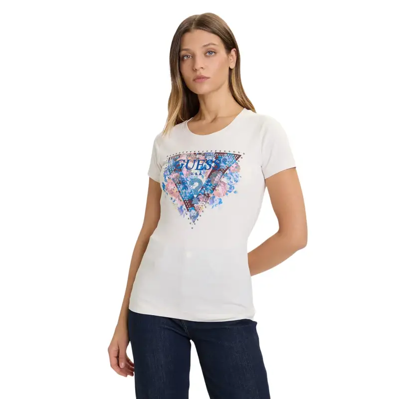 T-shirt da donna Guess Peony Triangle
