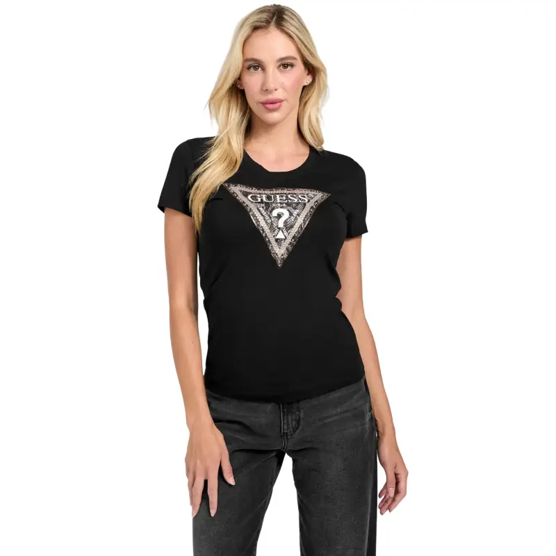 T-shirt da donna Guess Triangle Python
