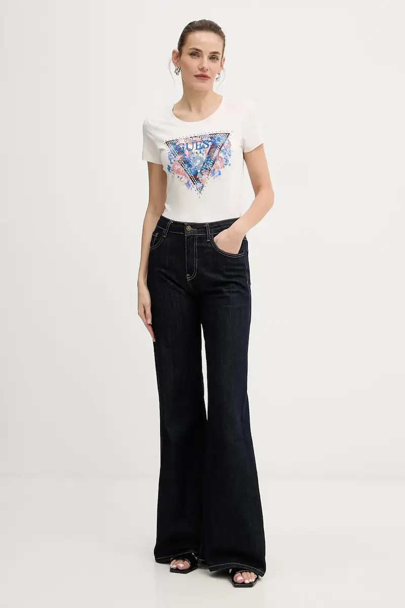 Guess T-shirt Donna Beige 3840355 miniatura 2