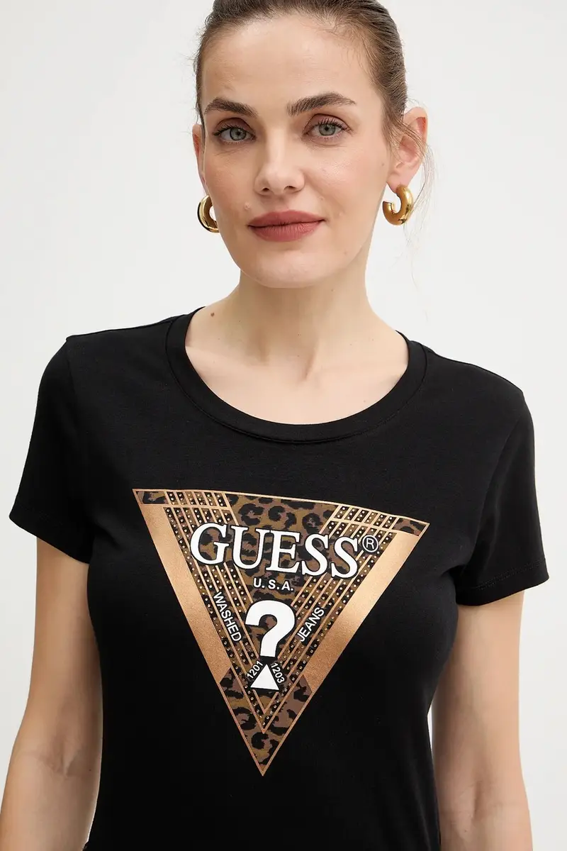 Guess T-shirt Donna Nero 3847395 miniatura 4
