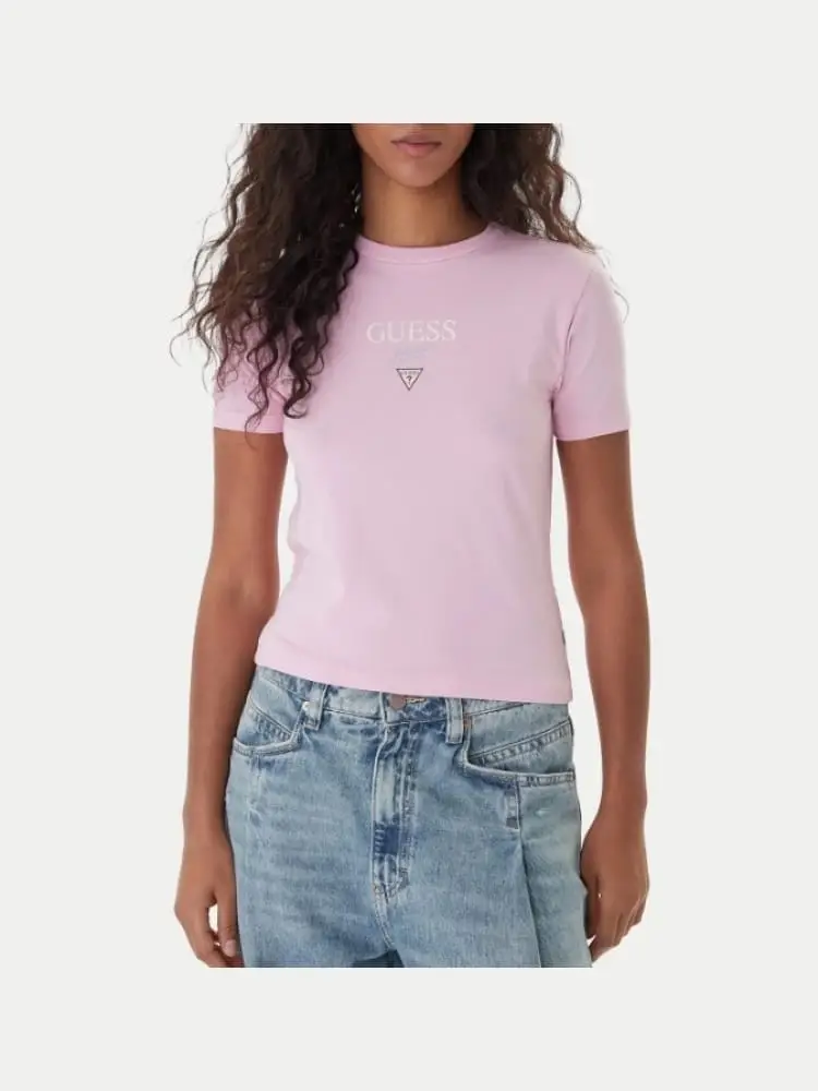 t-shirt donna in cotone rosa regular fit