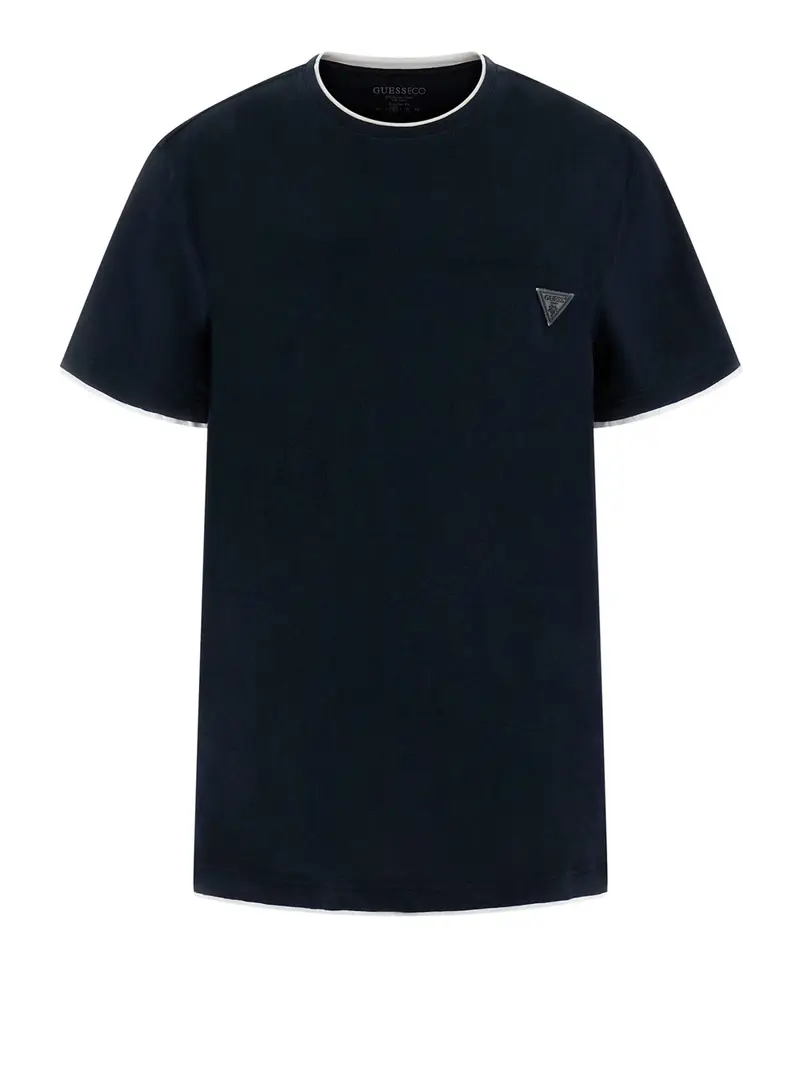 t-shirt guess double layer da uomo - blu