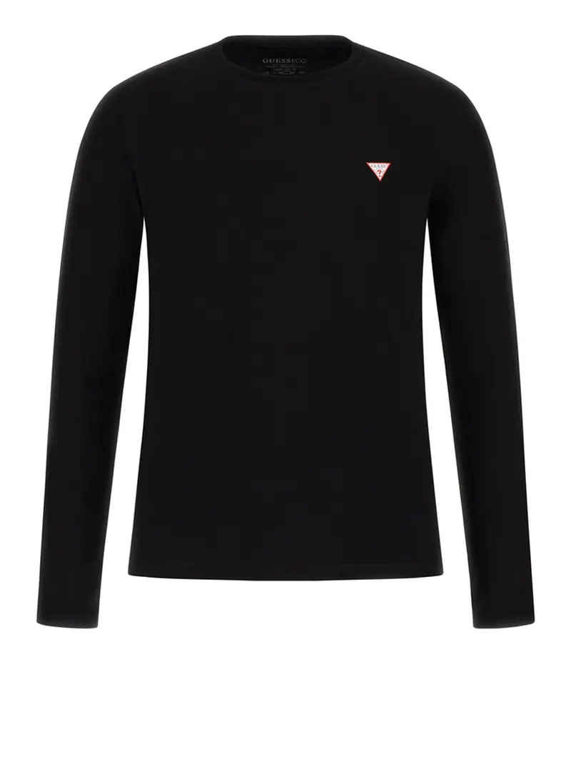 t-shirt guess ls core da uomo - nero