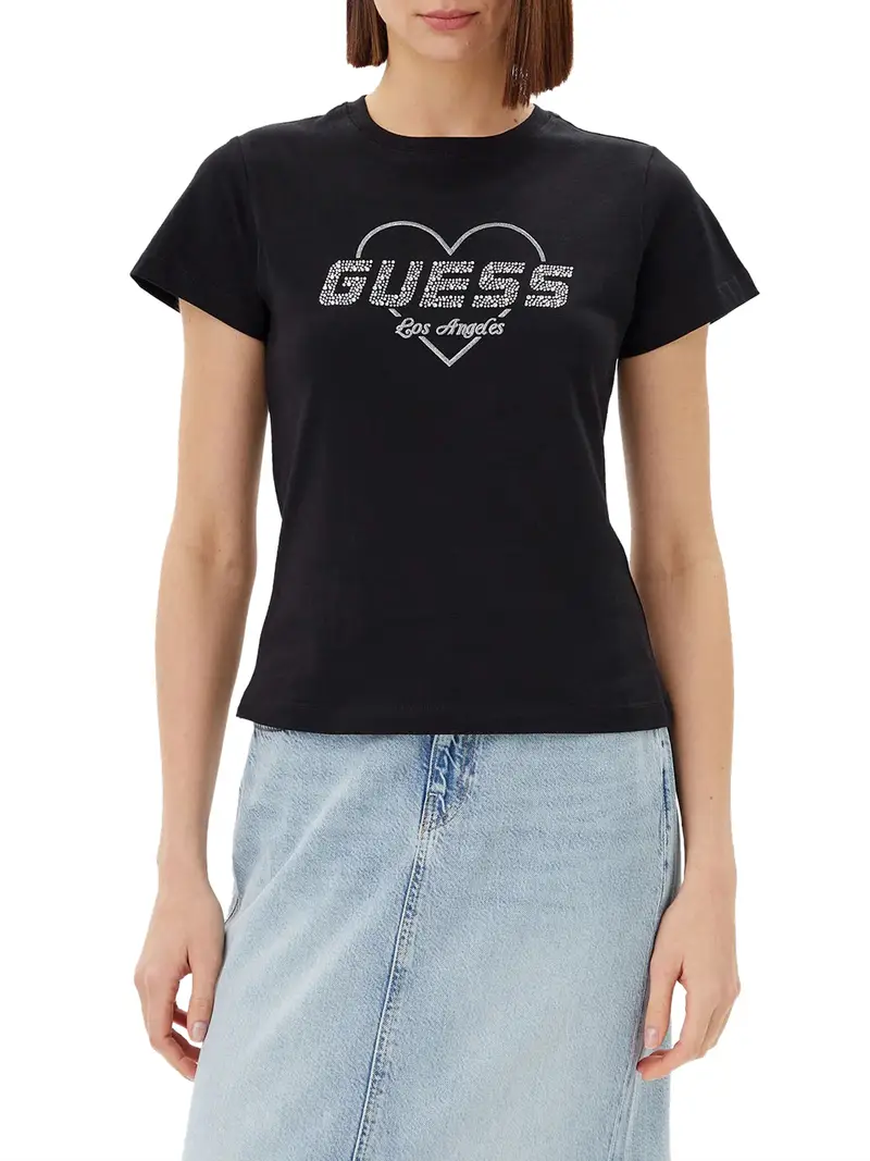 t-shirt guess narciso da donna - nero