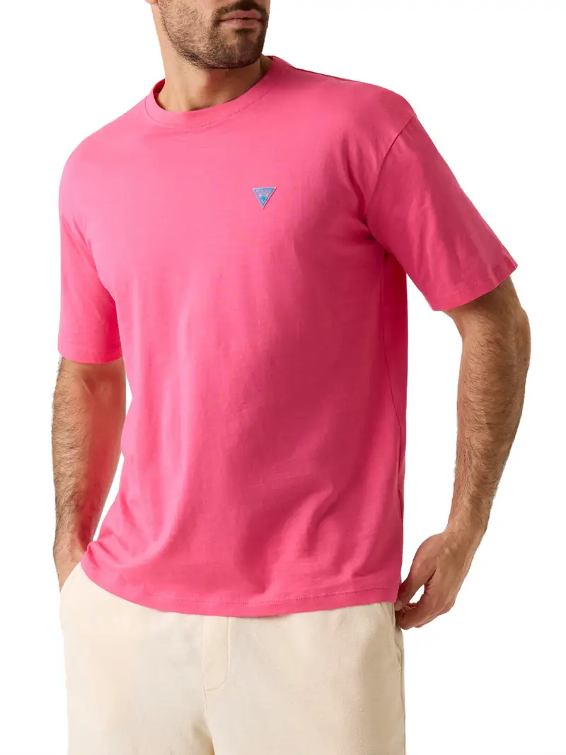 t-shirt guess new basic da uomo - fuxia