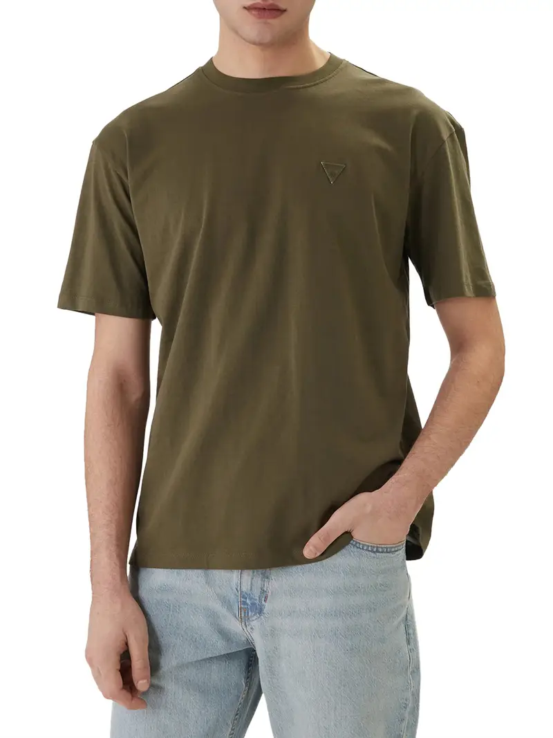 t-shirt guess new basic da uomo - verde
