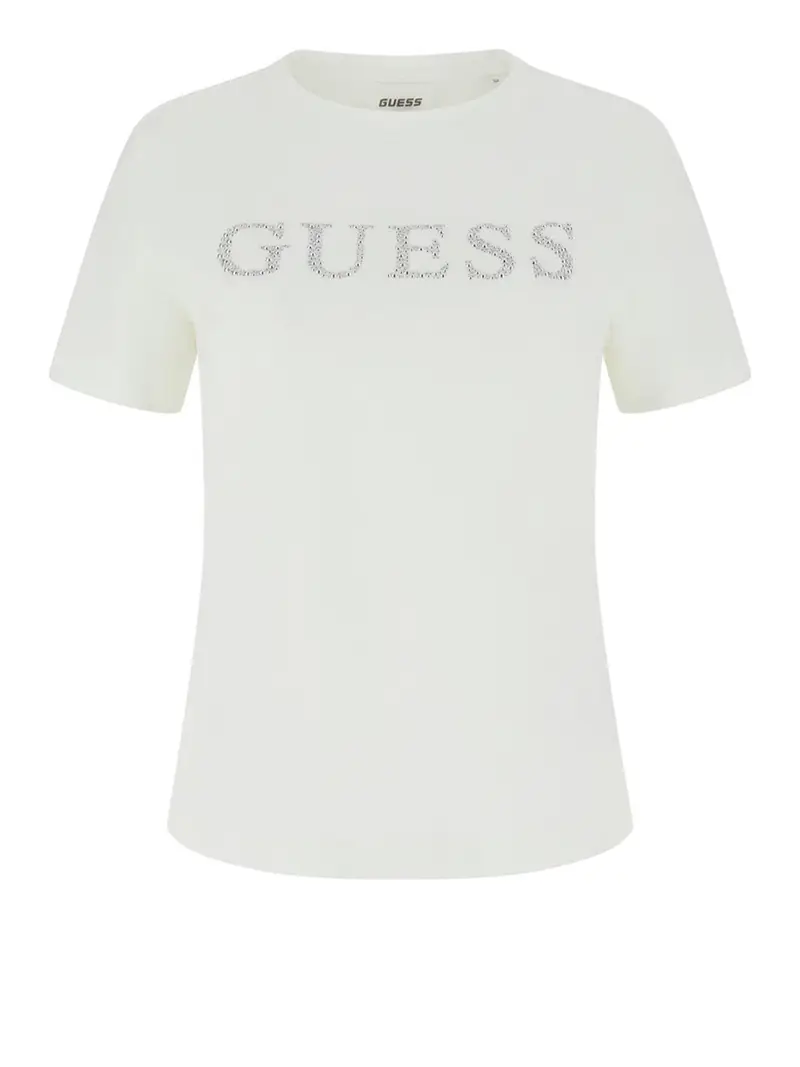 t-shirt guess octavia da donna - bianco