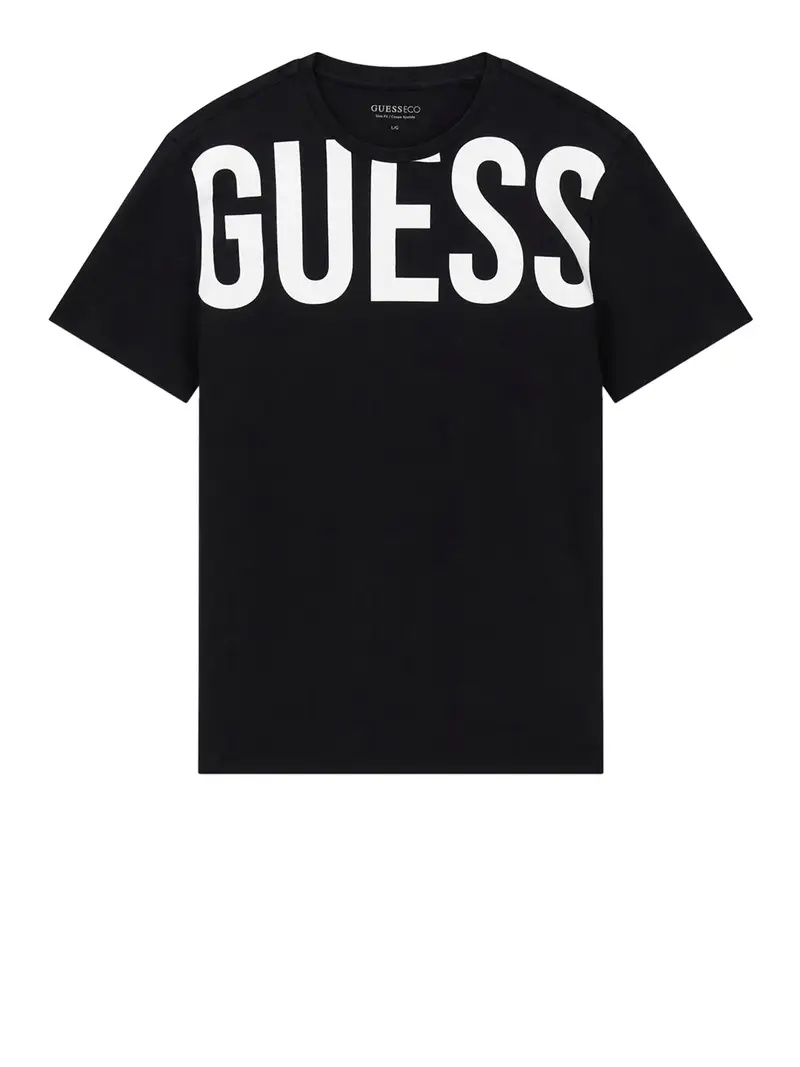 t-shirt guess ultra logo da uomo - nero