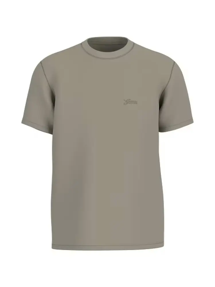 t-shirt in cotone pima verde oliva con logo