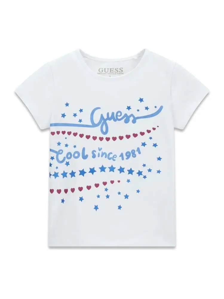 t-shirt infant/kids in cotone bianco con stampa logo