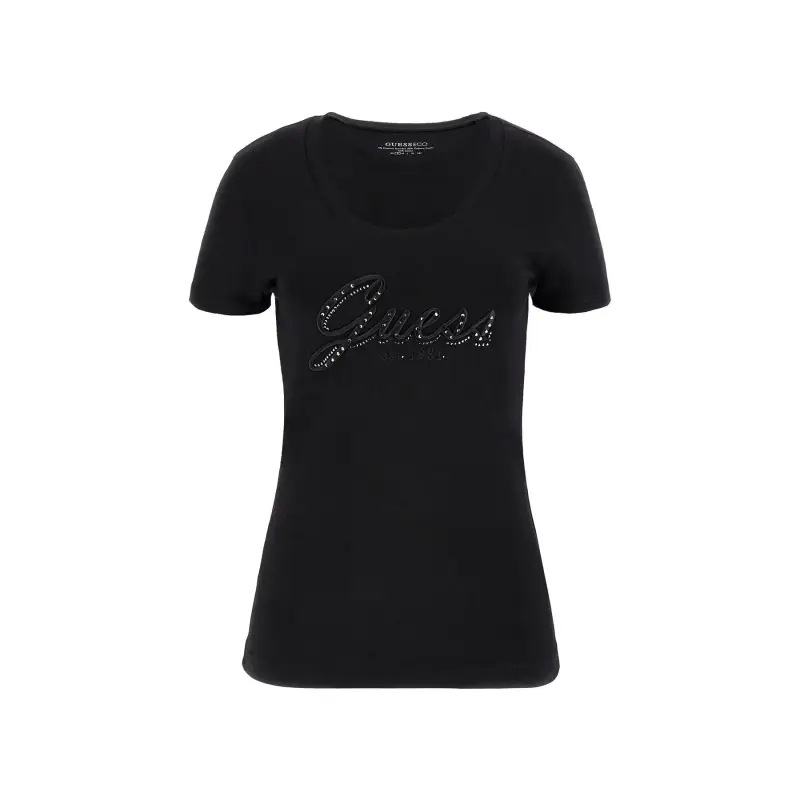 T-shirt ricamata da donna Guess Script Logo