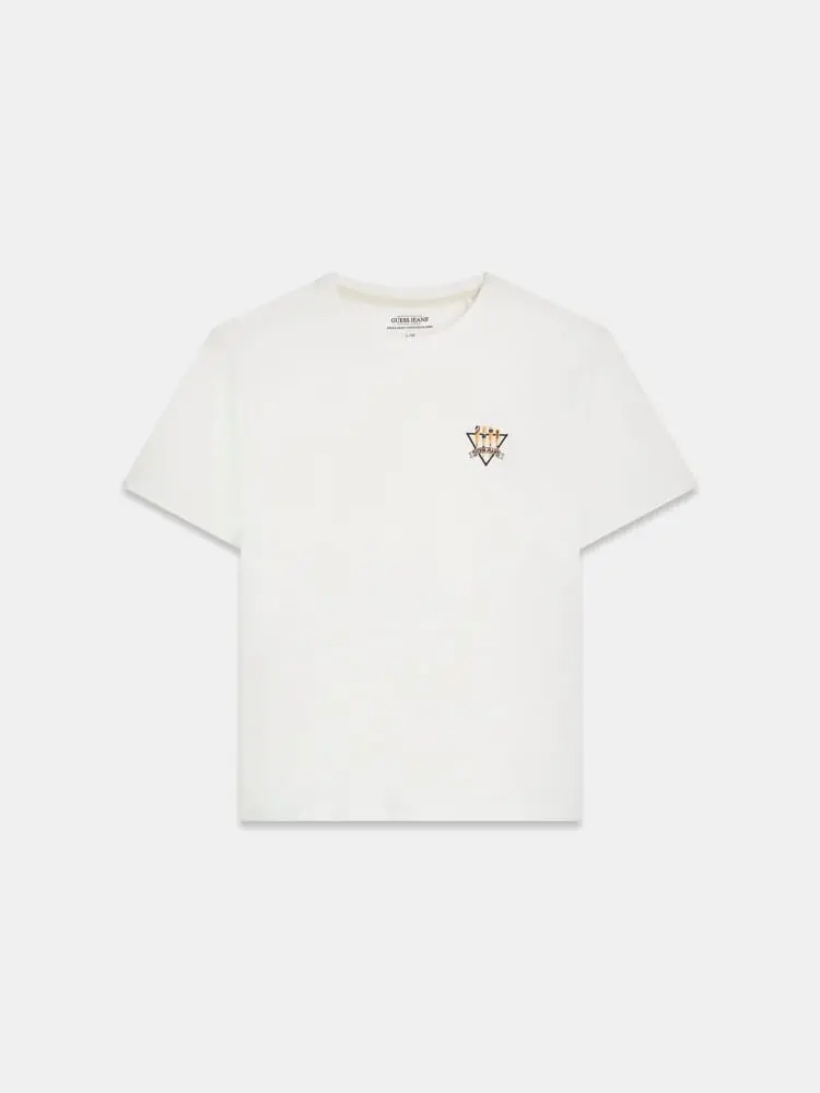 t-shirt uomo in cotone bianco con logo ricamato