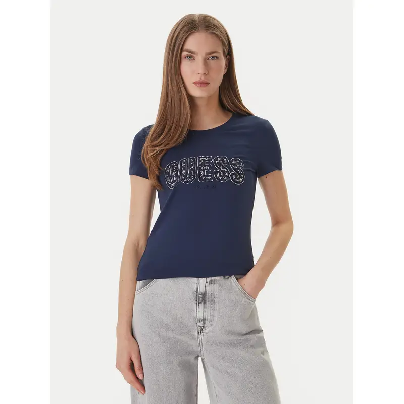 T-shirt W5GI04 J1314 Blu scuro Slim Fit