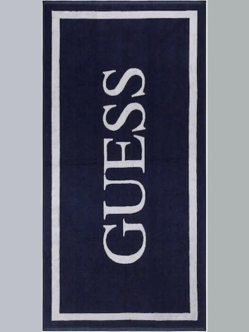 Guess telo mare blu navy bambina in spugna di cotone maxi logo sul davanti