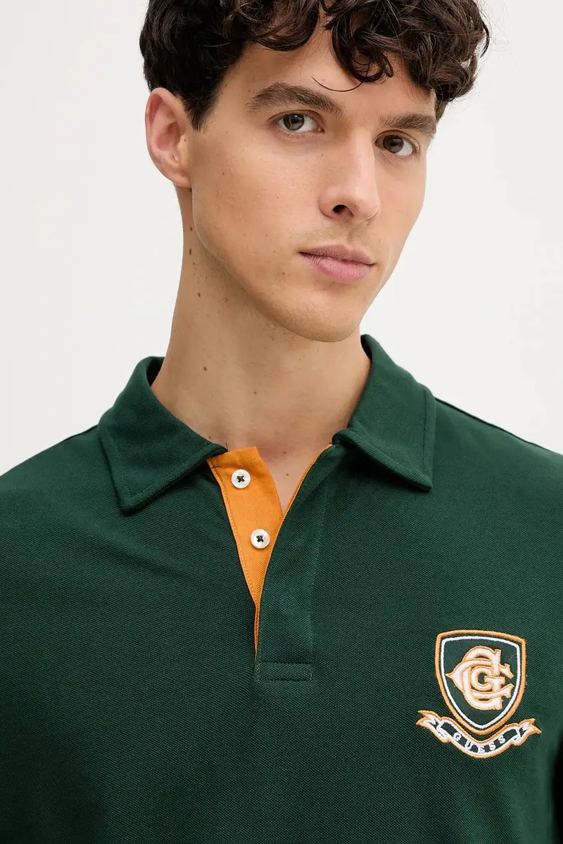 top a maniche lunghe in cotone colore verde con applicazione M5YP02 KCJV1 miniatura 4