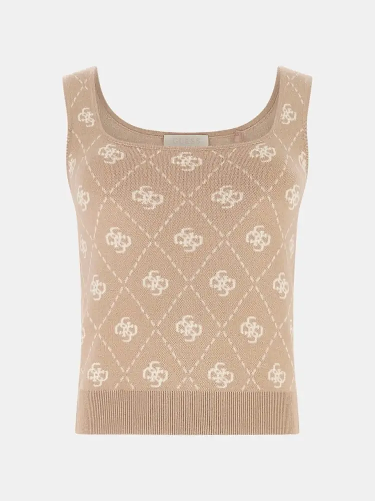 top beige donna logo all over