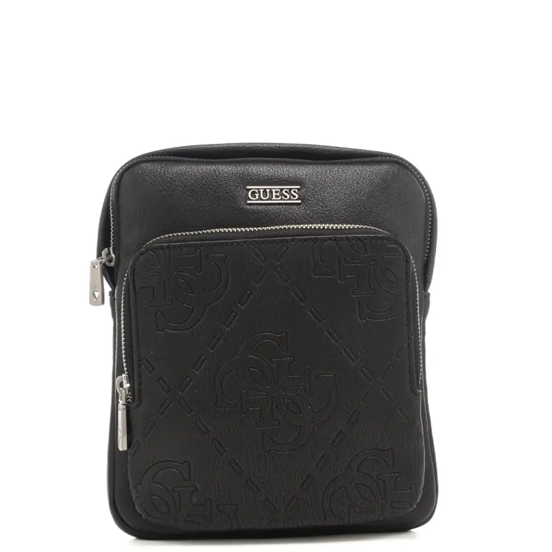 tracolla da uomo boston con multi logo 4g inciso sul davanti nero