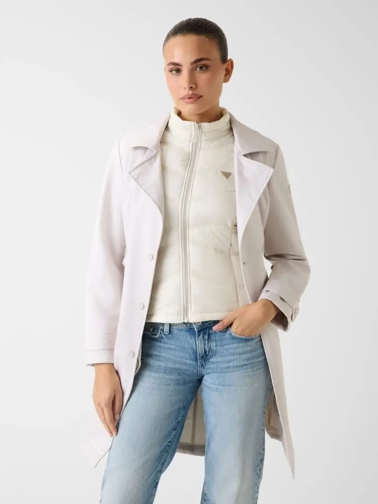 trench due in uno diletta in nylon panna