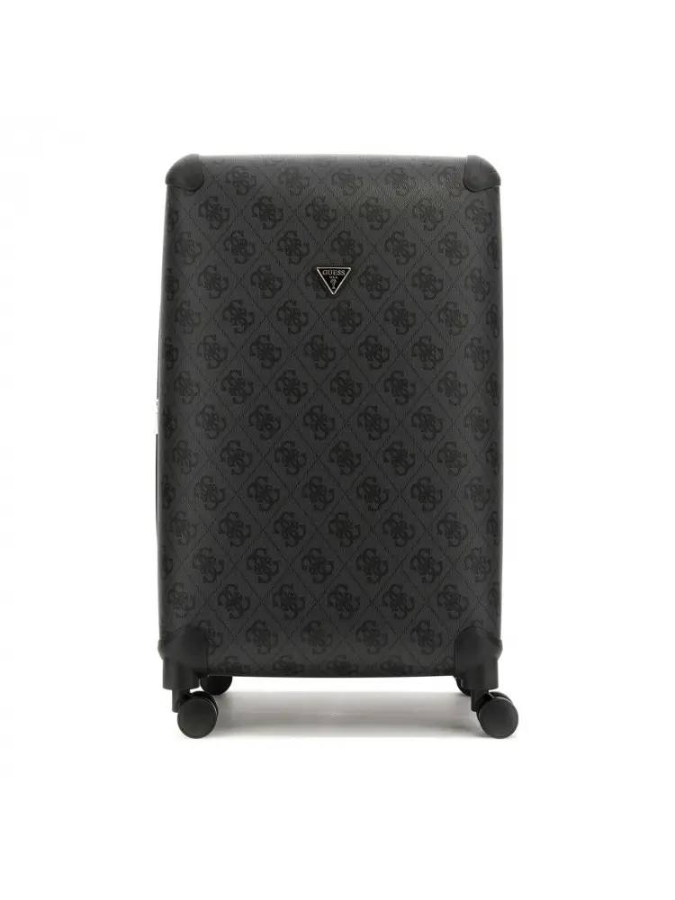 trolley28 berta in poliuretano rigido nero con logo all over