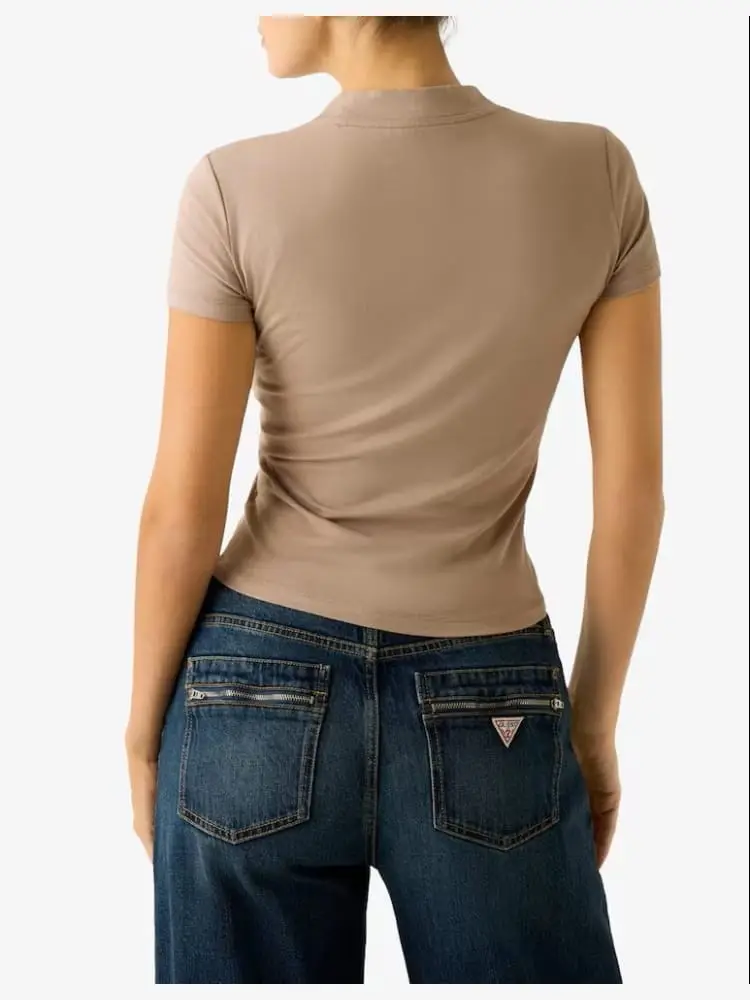 tshirt beige donna logo all over miniatura 2