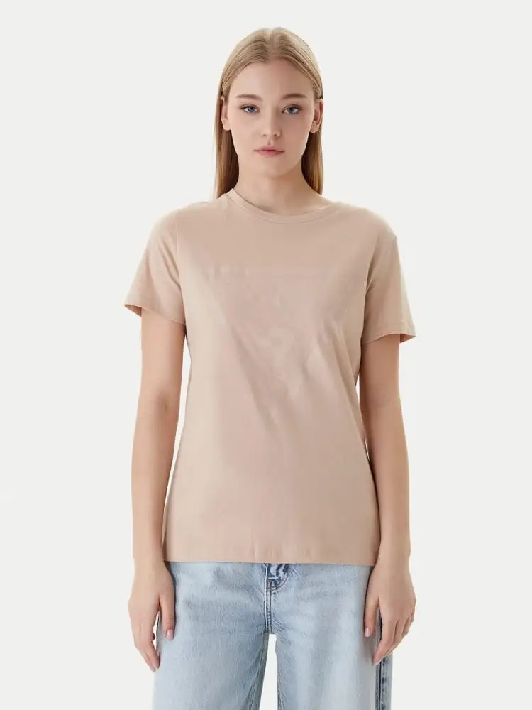 tshirt beige donna maxi logo