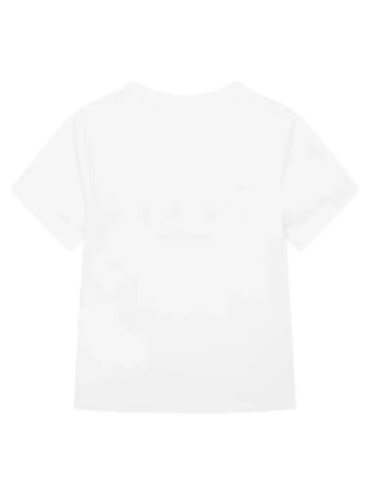 tshirt bianca bambina logo a contrasto miniatura 2
