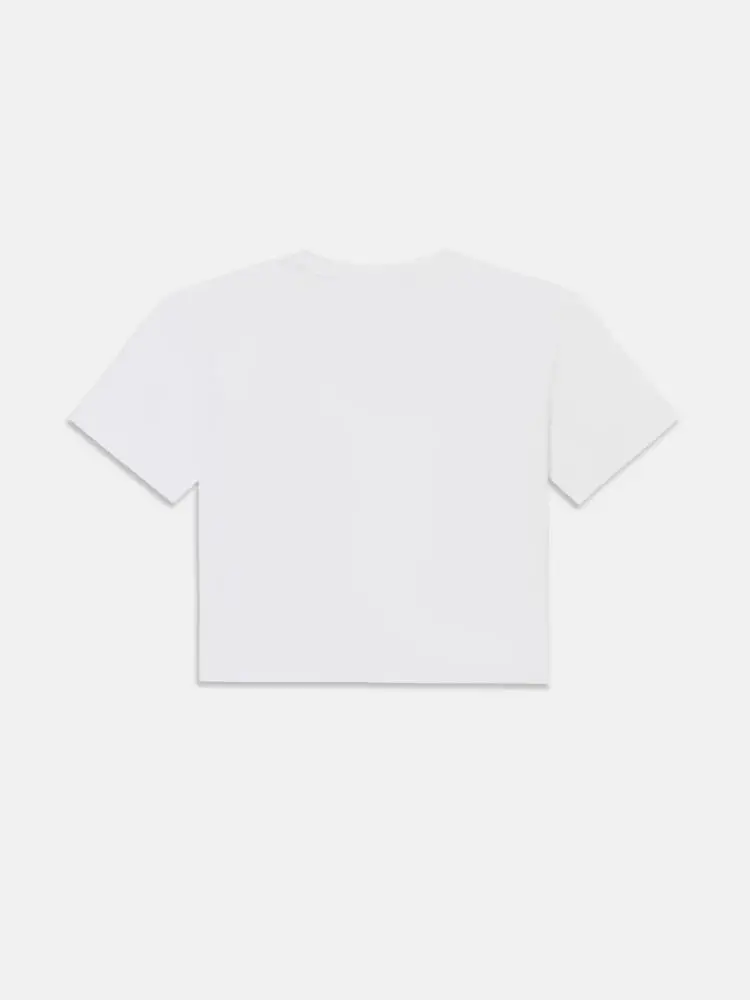 tshirt bianca bambina logo con strass miniatura 2