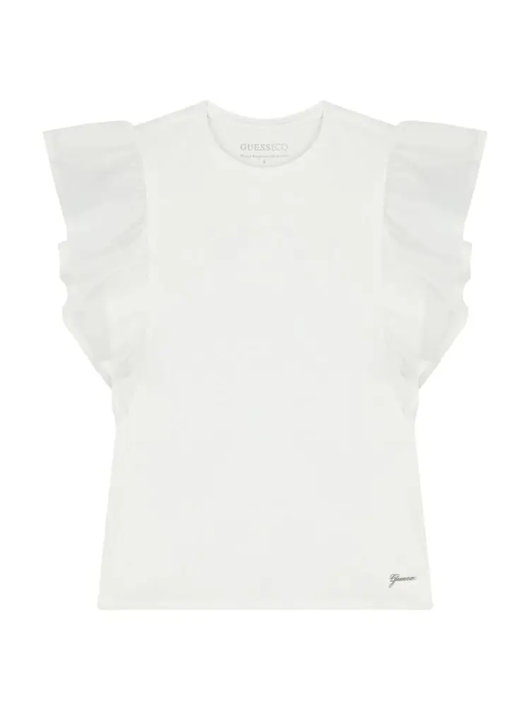 tshirt bianca bambina mini logo