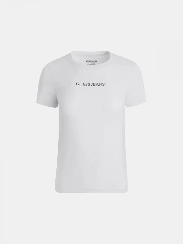 tshirt bianca con logo centrale