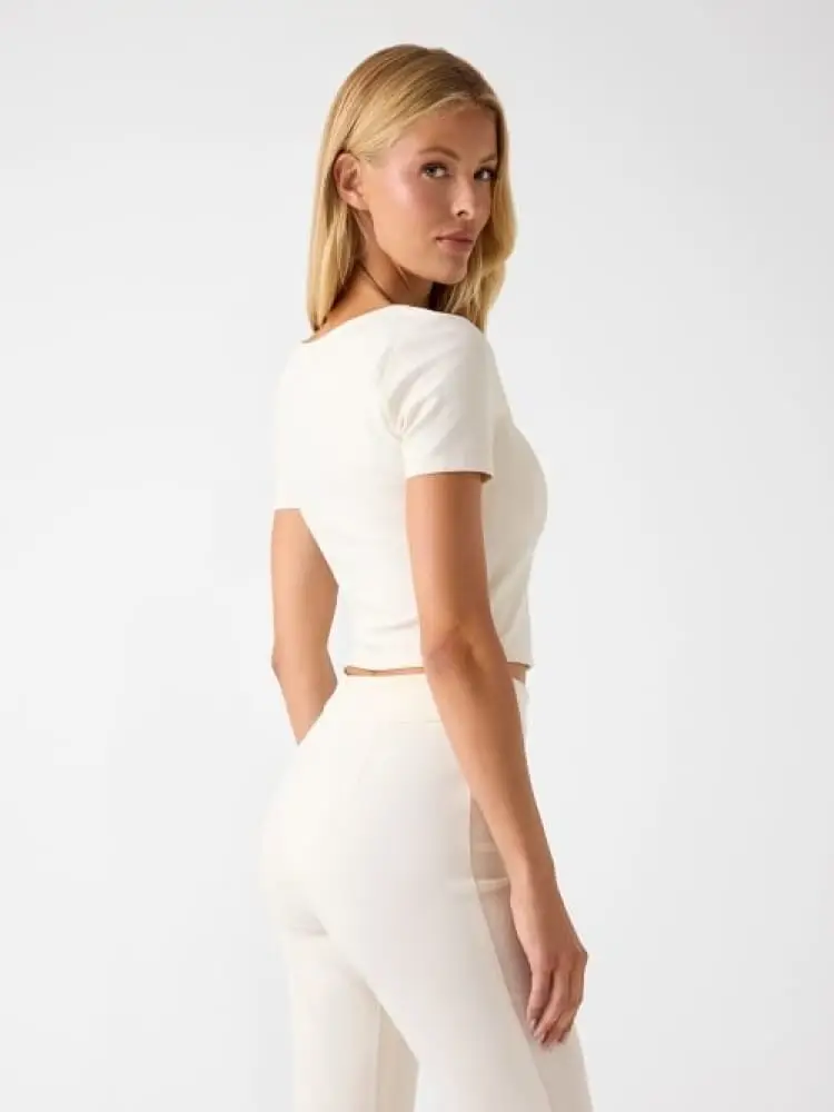 tshirt bianca donna bottoni gioiello miniatura 2