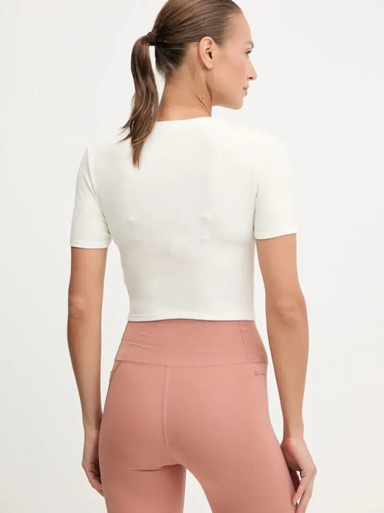 tshirt bianca donna in cotone logo sul davanti miniatura 3