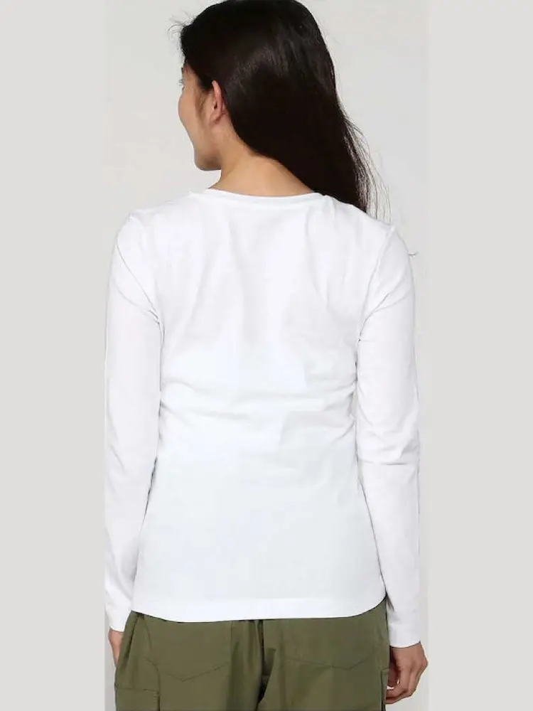 tshirt bianca donna in cotone logo sul davanti miniatura 2