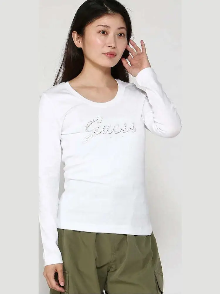 tshirt bianca donna in cotone logo sul davanti