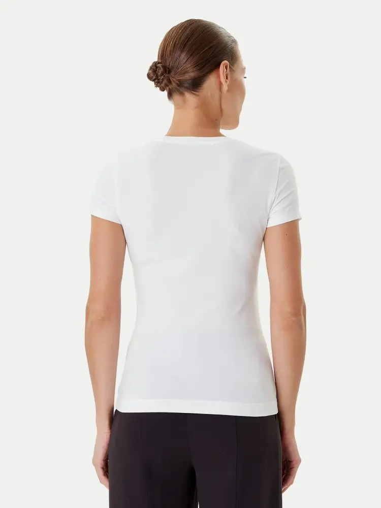 tshirt bianca donna logo sul davanti miniatura 2