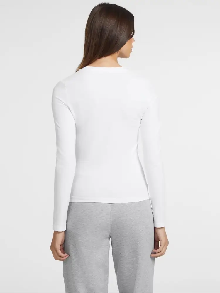 tshirt bianca donna logo sul davanti miniatura 2