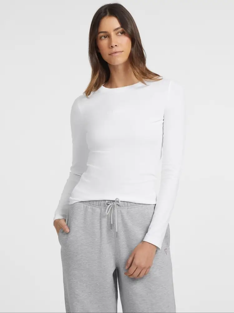 tshirt bianca donna logo sul davanti