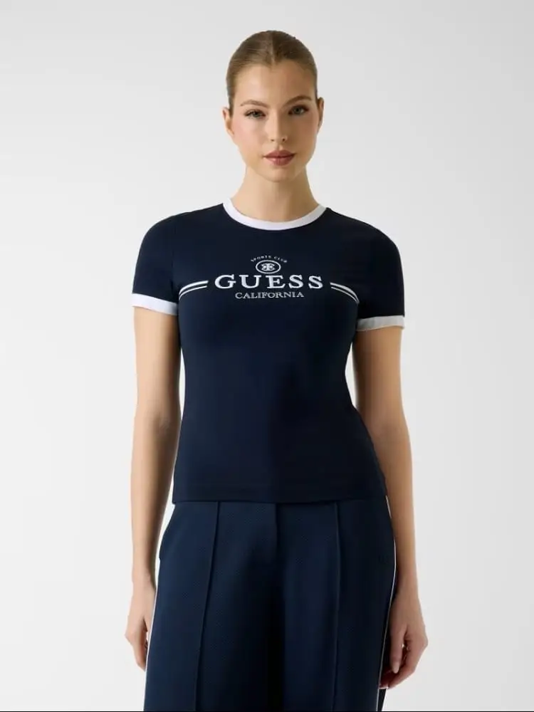 tshirt blu navy donna maxi logo