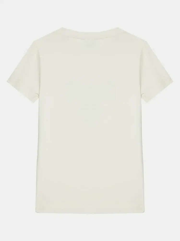 tshirt crema bambina maxi logo miniatura 2