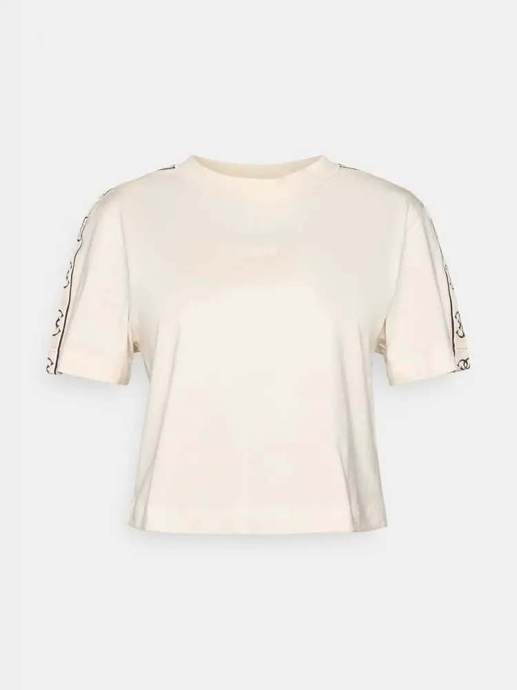 tshirt crema donna con logo