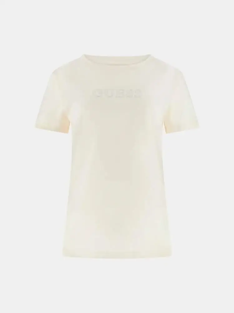 tshirt crema donna con logo