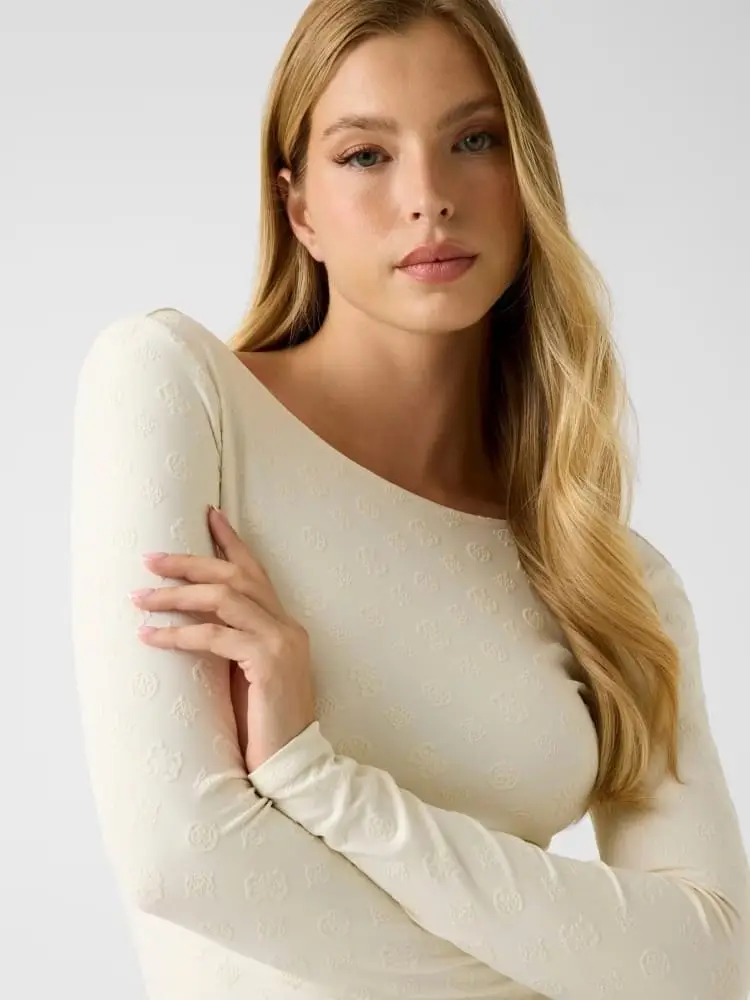 tshirt crema donna logo all over miniatura 2