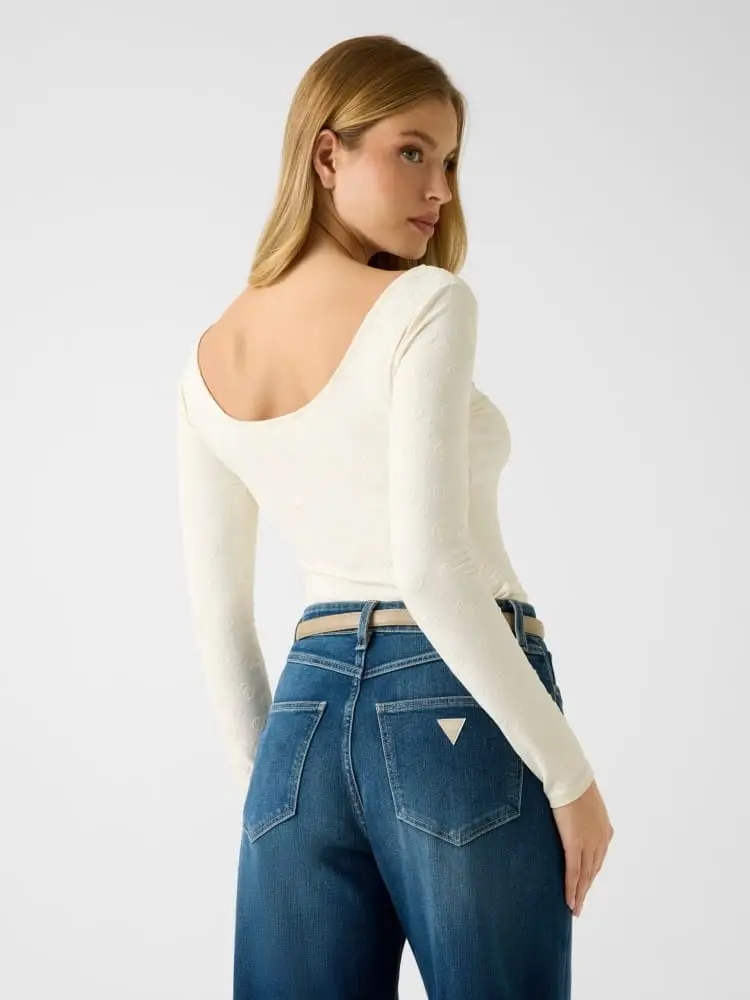 tshirt crema donna logo all over miniatura 3